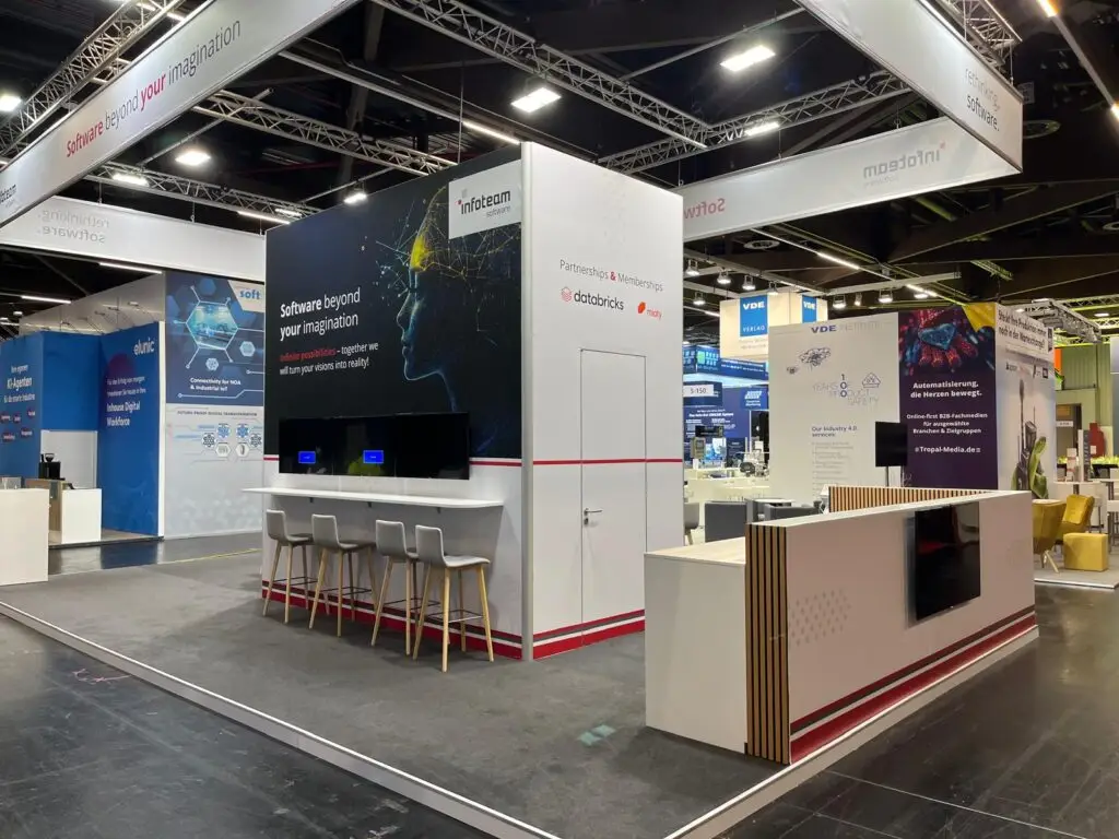 Messebau Design von Meysel - Individuelle Gestaltung mit modernen Elementen und Marken-Präsentation